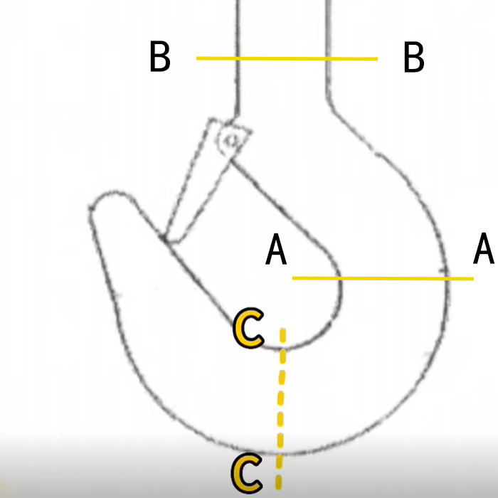 吊車吊鉤3個(gè)斷面